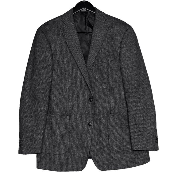 Arnold Brant Cashmere Wool Blazer Mens 42R Dark Gray Wool‎ Blend Single Breasted - Picture 1 of 11